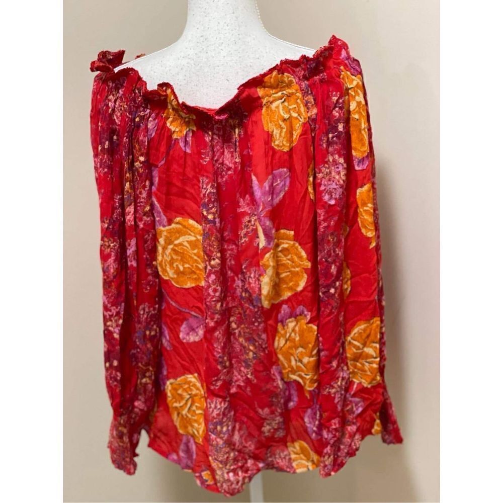 New Free People Off the Shoulder Floral Blouse Size S